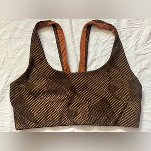 GapFit Brown Striped Women's Sports Bar Bralette Size Medium